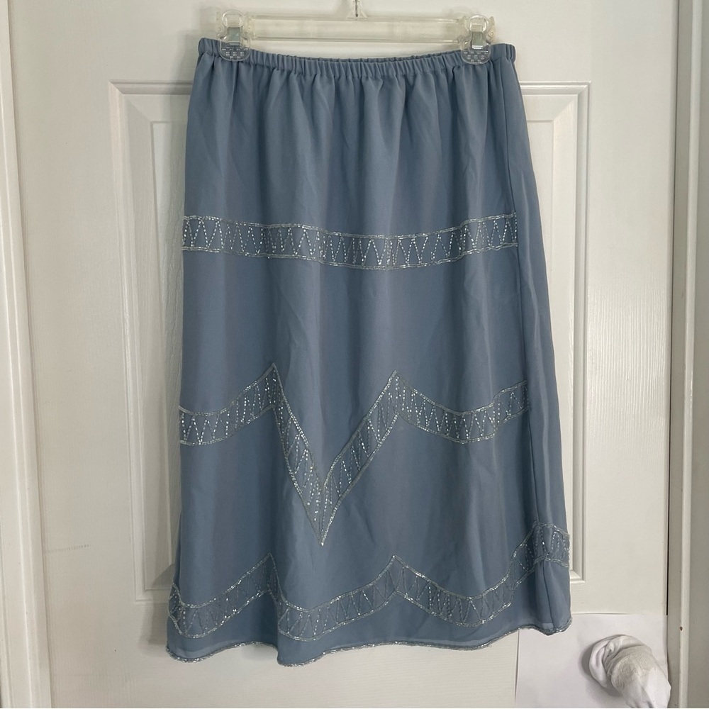Vintage RARE NEW Midnight Velvet Two-Piece Set Top + Skirt with Sequin Sz Medium - Picture 2 of 12